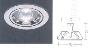 Светильник потолочный встроенный арматура хром матовый под лампу 1 QR CBC51 GX5 3 50W