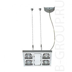 Подвесной светильник под лампы 4хGU5,3 12V 50 Watt. Арматура - серебристая