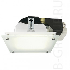 Потолочные встраиваемые светильники QUOR 52 GLASS F светильник встраиваемый с ЭПРА для 2-х ламп TC-DE G24q-3 по 26Вт, белый