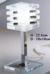 Лампа настольная Otto x otto T цвет арматуры хром плафон матовое прозрачное стекло под лампу 1хG9 75W