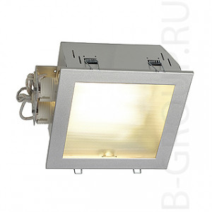 Светильники потолочные встраиваемые KOTAK светильник встраиваемый с ЭПРА для 2-х ламп TC-DE G24q-3 по 26Вт, стекло матовое / серебристый