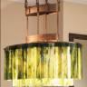 Кованая люстра цвет арматуры античная латунь ,цвет стекла зеленый ,под лампу 4xЕ27 100W. Длина - 705, высота - 650, ширина - 406