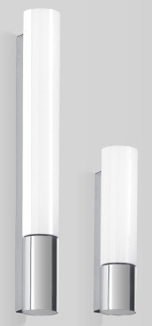 Современные настенные светильники со светодиодом или для люминесцентных ламп, класс защиты IP 44, цвет хром, нержавеющая сталь Lamp