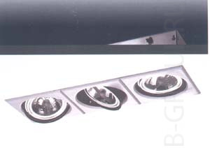 Встроенный светильник цвет серый металлик под лампу 3xQR111 G53 100W