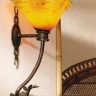 Кованое бра цвет арматуры патина цвет стекла оранжевая рябь под лампу 1хЕ27. Высота - 535,ширина - 255 Также в нашем каталоге: Robers wl3401.