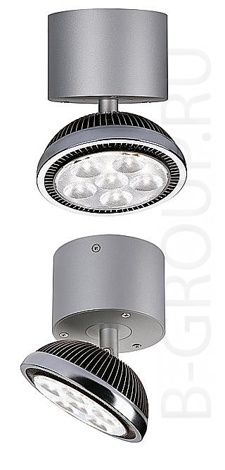 Светильник потолочный на светодиодах 6 Power LED's 1 Watt. Арматура серая. Цвет светодиодов: белый и теплый белый (070-147332)