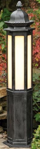 Фонарь уличный цвет арматуры натуральное железо под лампу 1x2G11 24W. Н - 1000, D - 225