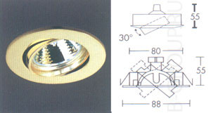 Светильник встраиваемый поворотный арматура золото под лампу 1xQR CBC51 GХ5 3 50W
