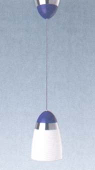 Светильник подвесной арматура хром плафон белый синий под лампу 1xА60 75W