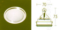 Светильник встраиваемый цвет арматуры матовый никель стекло белое матовое под лампу 1хGХ5 3 50W