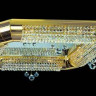 Люстра Faustig с зеркалом. Арматура - позолота или никель, хрусталь - STRASS Swarovski или Spectra, под лампы 12хЕ14 40W, 100х100х20см