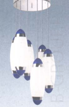 Подвесной светильник арматура хром плафон белый синий под лампу 6хTC L 36W IP40