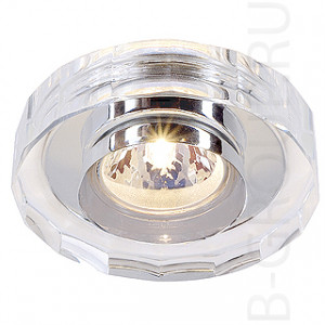 Встраиваемые светильникиCRYSTAL 2 светильник встраиваемый для лампы MR16 35Вт макс., хром/ стекло прозрачн. кристаллическое