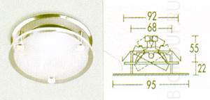 Светильник встроенный арматура хром кольцо сатинированные стекла под лампу 1xGX5 3 QRCBC51 35W