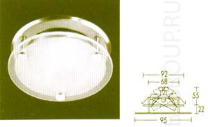 Светильник встроенный арматура хром матовый кольцо сатинир стекла под лампу 1xQR CB51 50W