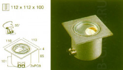 Светильник встраиваемый GENIE 90 S O цвет арматуры алюминий под лампу GY5 3 50W