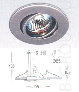 Итальянские встраиваемые светильники, поворотные цвет хром под лампу GU5 3 50W