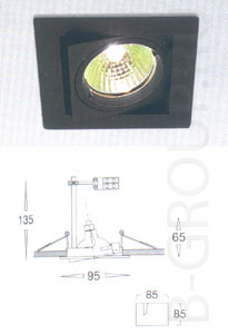 Светильник поворотный встраиваемый цвет хром под лампу GX5 3 50W