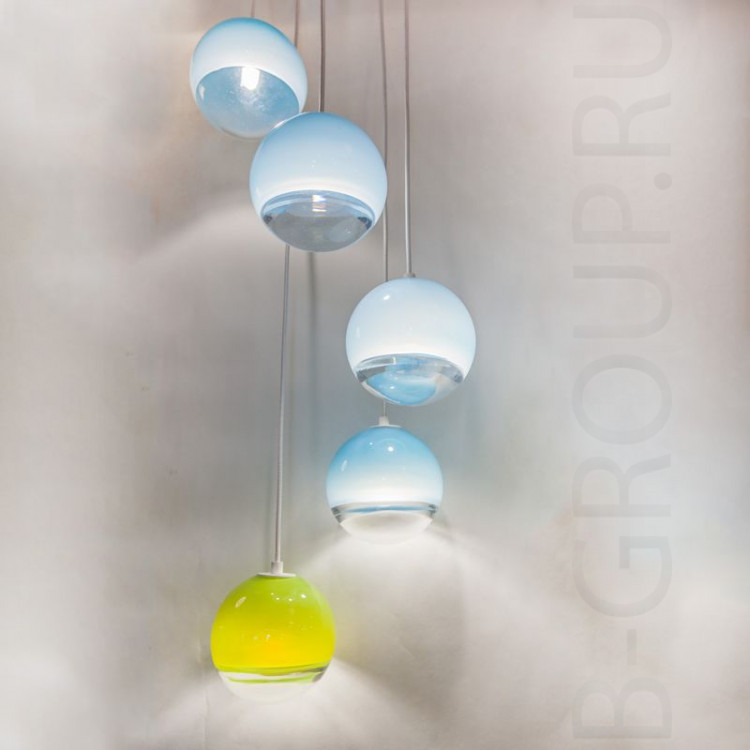 подвесной светильник GLASSBURG  LINZA S5D-300 WHITE CORD/WHITE/LIGHT BLUE4.GREEN1 LINZA