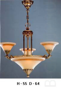 Элитные светильники: люстра арматура латунь антик, декоративные плафоны под лампу 6х D45 E27 60W.