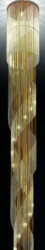 Люстра Faustig для лестничного пролёта. Диаметр - 90 см, длина - 690 см. Под лампы 32хЕ14. Оптический хрусталь.