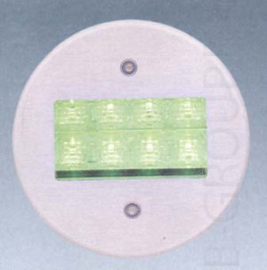 Светильник встраиваемый арматура сталь свечение зеленое вкл трансформатр под лампу 2хLЕD 0 4W