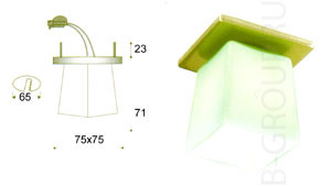Светильник встраиваемый арматура хром стекло зеленое под лампу 1xG9 60W