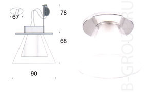 Светильник потолочный цвет арматуры матовый хром стекло матовое белое под лампу 1хG9 60W