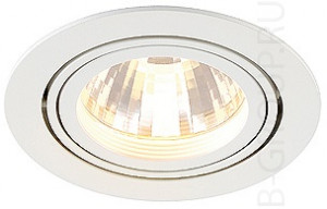 Круглый белый встраиваемый светильник NEW TRIA LED DISK, 2700K, 35&deg;, текстурный белый