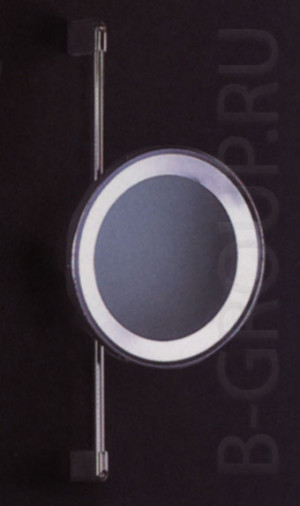 Зеркало косметическое арматура латунь полированная на штативе под лампу 2 x TC G23 9W