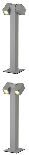 Светильник уличный с регулируемыми лампами для подсветке садов и зон отдыха SLVbyMARBEL, цвет серебристый, в светильнике могут быть использованы галогенные, энергосберегающие или светодиодные лампы, макс. 2x35W, лампа регулируется на 180 °, класс защиты I