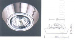 Светильник встраиваемый арматура хром под лампу 1xQR CBC51 50W