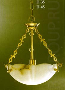 Люстра 1 рожковая в виде чаши цвет позолота плафон алебастр под лампу 1xD45 E27 max 60W