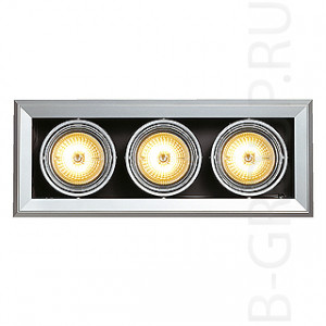 Светильники потолочные встраиваемыеAIXLIGHT&reg;, MOD 3 QRB111 светильник встраиваемый для 3-х ламп QRB111 по 50Вт макс., серебр. / черный