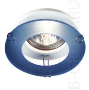 Светильник встроенный цвет арматуры белый цвет стекла голубой под лампу 1xGU5 3 50W