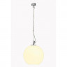 Подвесной светильник шар под лампу 1хЕ27 230V max 75 Watt. Арматура - алюминий, стекло - белое