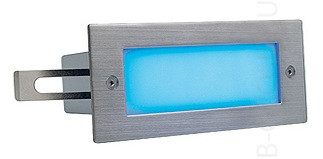 Прямоугольный светодиодный встраиваемый светильник SLVbyMARBEL, нержавеющая сталь, матовое стекло, доступен в различных цветовых вариантах, пригоден для уличного использования, класс защиты IP54
