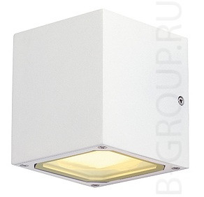 Уличный потолочный светильник куб для освещения фасадов и дверных проёмов SLV by MARBEL, цвет белый, под светодиодную лампу GX53, макс. 9w, класс защиты IP44