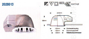 Светильник встроенный рефлек компенс LED 100 ТЕ арматура белая рефлектор хром под лампу ТС ТЕ 26W