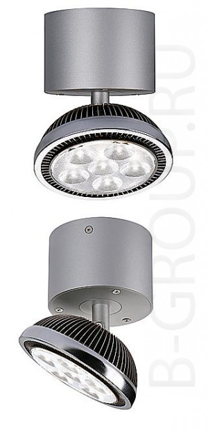 Светильник потолочный на светодиодах 6 Power LED's 1 Watt. Арматура серая. Цвет светодиодов: белый и теплый белый (070-147332)
