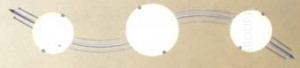 Светильник cтекло матовое под лампу 3xC35 E14 60W хром