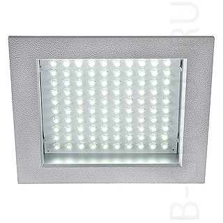 Светодиодные потолочные светильники LEDPANEL 100 светильник встраиваемый с блоком питания и 100 белыми LED общ 8, 5Вт, серебристый