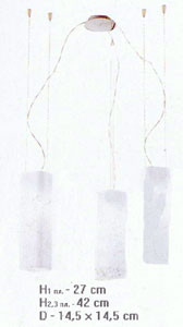 Светильник подвесной Carre S3GD цвет арматуры хром цвет стекла опаловый под лампу 3xE27 100W
