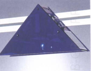 Светильник для крепления на токовую шину стекло треугольное тем зеленое Под QT10 20W