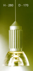 Светильник подвесной арматура алюминий плафон прозрачного стекла под лампу 1xQT32 100W