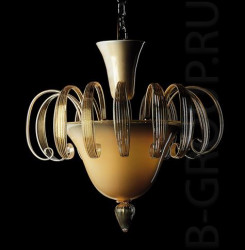 Светильник потолочный из мурановского стекла под лампы 6хE14 60W. Размеры: высота - 45см,диаметр - 55см.
