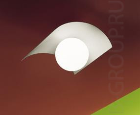Светильник настенно-потолочный из мурановского стекла под лампу 1хG9 75W. Цвет арматуры - алюминий,стекло - белое матовое.