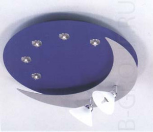 Светильник настенно-потолочный арматура синий хром под лампу 5xG4 10W 2xG4 20W